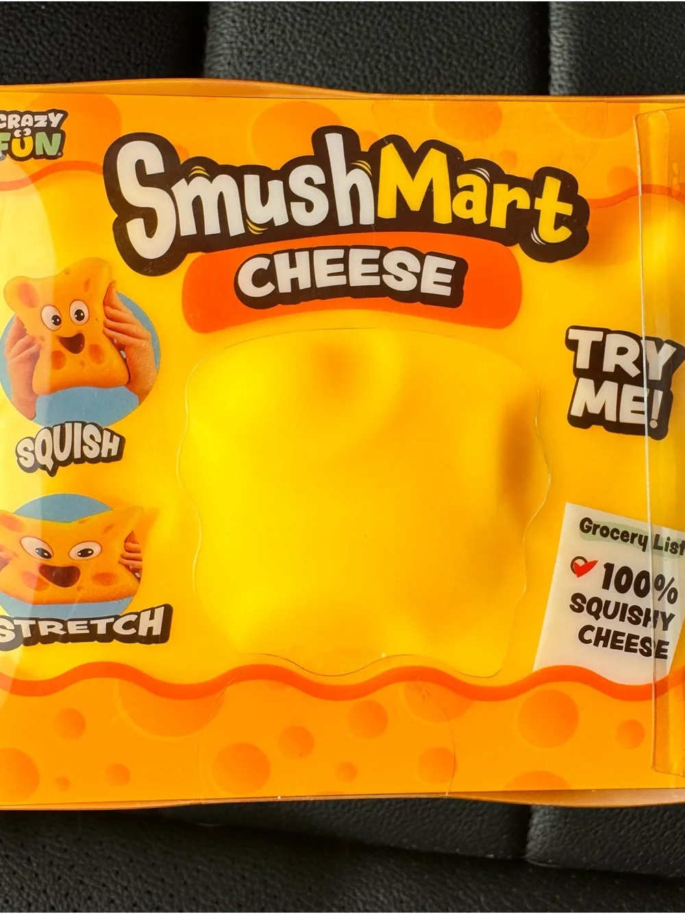 RMS Crazy Fun SmushMart Cheese Jumbo Squishy Viral Sensory Toy NIB